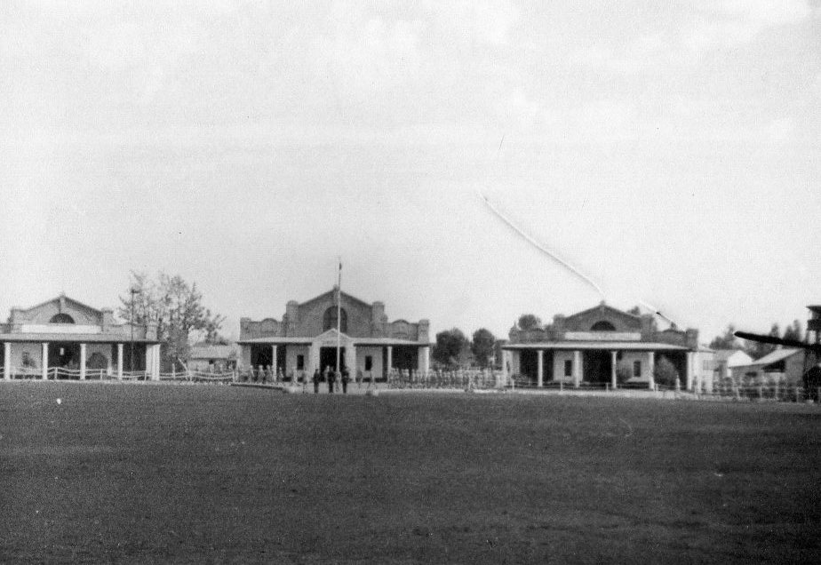 at_air_RAF_hillside_colour_hoisting_parade_passing_armoury_gymnasium&mess